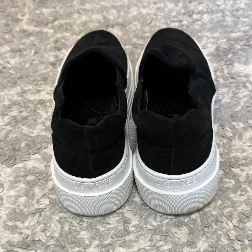 J Slides Black Suede Women's 8.5 Slip-On Flats - Picture 3 of 7